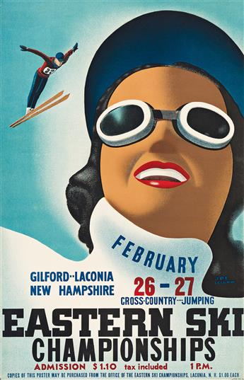 JOE LEIBOW (DATES UNKNOWN). EASTERN SKI CHAMPIONSHIPS / NEW HAMPSHIRE. 1937. 34¼x22 inches, 87x55¾ cm.                                           